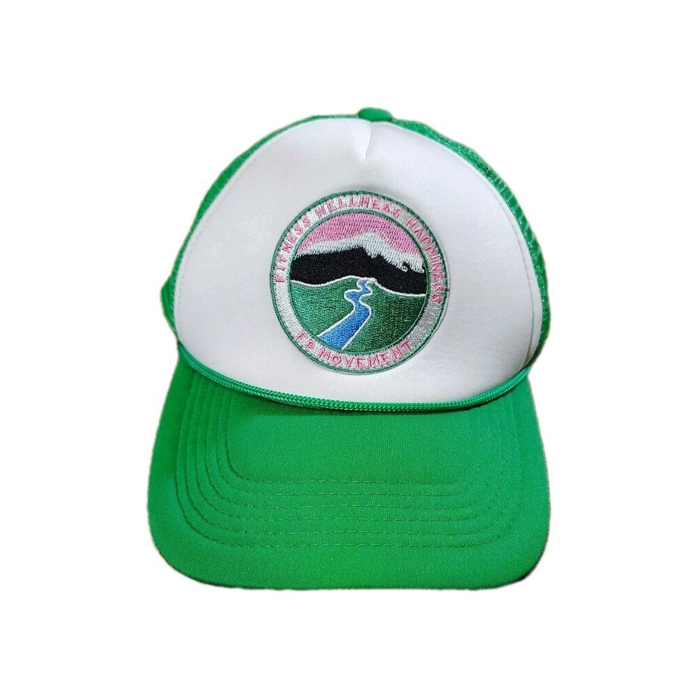 Free People Movement Great Outdoors Trucker Hat Green White OS Gently Used
